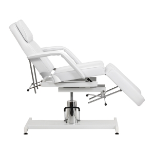 Hydraulic pedicure beauty chair Sillon 210 with rocking function and split footrest white (155703)
