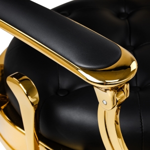 Barber chair Gabbiano Niccolo black with gold base (155917)