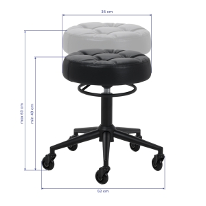 Hairdressing stool Gabbiano D054 black with black base (155869)