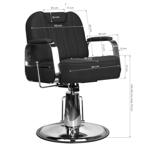 ACTIVESHOP Gabbiano black stern barber chair