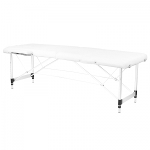 ACTIVESHOP 2-section aluminum folding massage table, comfort, white