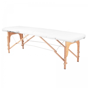 ACTIVESHOP 2-section folding massage table, wood comfort, white