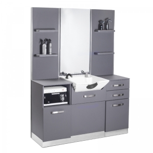 Gabbiano hairdressing console with a wash basin b085 gray (124725)