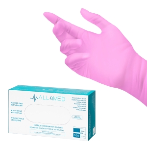 All4med disposable diagnostic nitrile gloves pink L (122637)