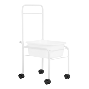 White pedicure tray on wheels (126397)