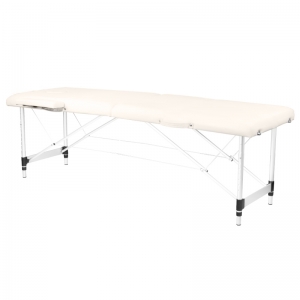 Folding massage table, aluminum comfort, 2-section cream (126960)