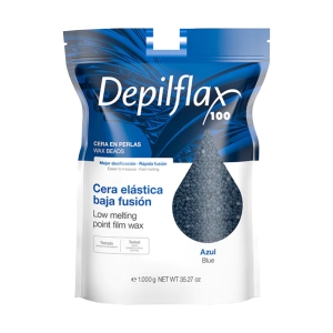 Depilflax 100 flexible depilatory wax with a low melting point, pearl azul 1000g (126890)