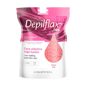 Depilflax 100 flexible depilatory wax with a low melting point pearl rose dew 1000g (126891)