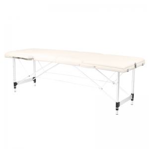 Folding massage table, aluminum comfort, 3-section cream (130790)