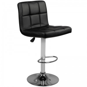 Bar stool m06 quilted adjustable black (132521)