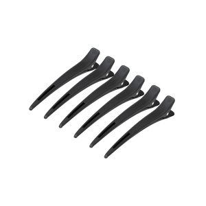 Hairdressing clamps carbon e-15 6 pcs 11.5 cm black (133248)