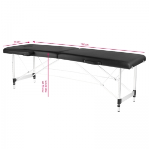 ACTIVESHOP Folding massage table, aluminum, comfort, 2 black segments