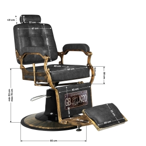 Gabbiano barber chair Boss HD Old Leather black (131780)