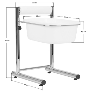 Pedicure tray with adjustable height, chrome (132869)