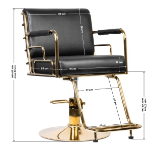 GABBIANO HAIRDRESSING CHAIR PRATO GOLD - BLACK (137106)