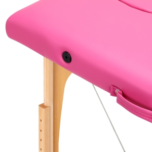 Folding massage table wooden Activ Fizjo comfort 2 segment pink
