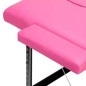 Folding massage table aluminum Activ Fizjo comfort 2 segment pink black aluminum (147200)