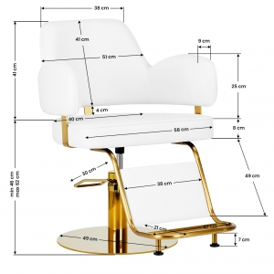 Hairdressing chair Gabbiano Linz NQ Gold White  (148061)