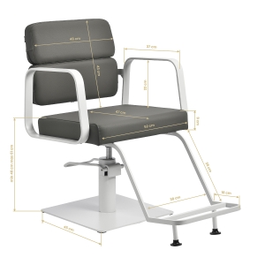 Gabbiano hairdressing chair Porto white gray  (154142)