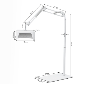 UV LED lamp Glow 112 with a metal base 48W for pedicures on a stand (156076)