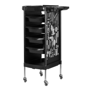GABBIANO HAIRDRESSER TROLLEY X11-9 BLACK GRAPHICS (142964)