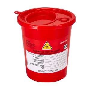 MEDICAL WASTE CONTAINER 0.7 L RED (144706)