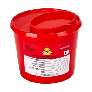 1 L RED MEDICAL WASTE CONTAINER (144708)