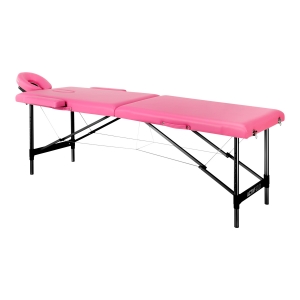 Folding massage table aluminum Activ Fizjo comfort 2 segment pink black aluminum (147200)
