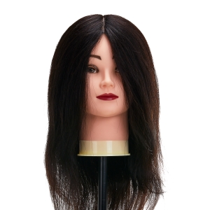 Gabbiano WZ1 hairdressing training head, natural hair, color 1#, length 16" (148398)