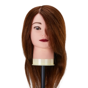 Gabbiano WZ1 hairdressing training head, natural hair, color 4#, length 16" (148399)