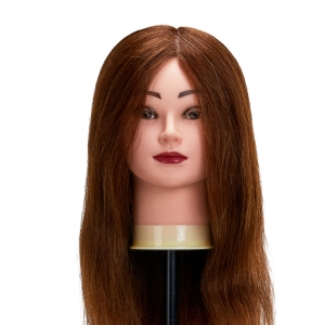Gabbiano WZ1 hairdressing training head, natural hair, color 4#, length 20" (148401)