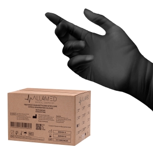 All4med disposable diagnostic nitrile gloves black L 10x100 pieces (122932)