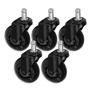 Roll Speed stool wheel black press-on set of 5 pieces (150181)