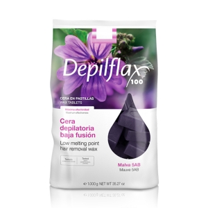 Depilflax 100 flexible low-melting point wax for hair removal Malva 5AB 1000 g (155506)