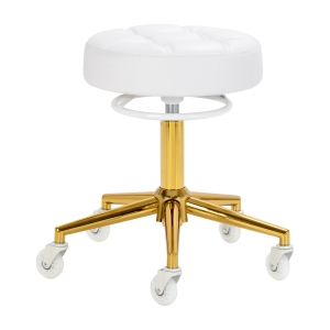 The Gabbiano D054G hairdressing stool gold white (155264)