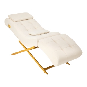 Sillon Umbra white eyelash treatment chair with gold base (155739)