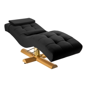 Sillon Corona eyelash treatment chair, black with gold base (155740)