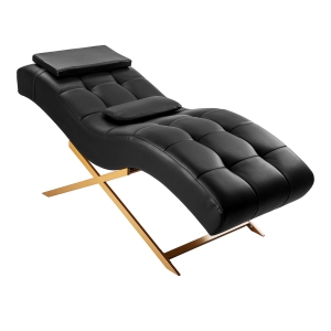 Sillon Alba black eyelash treatment chair with gold base (155738)