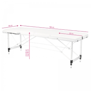 ACTIVESHOP 3-section aluminum comfort massage table, white