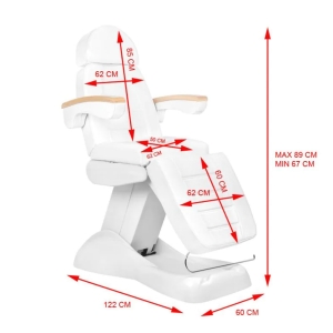 ACTIVESHOP Electric cosmetic chair lux white / beech 3m