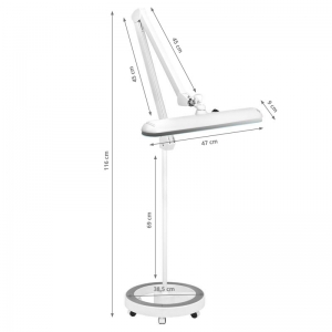 Elegant 801-s LED workshop lamp with a standard white tripod (124717)