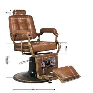 Gabbiano barber chair Boss Old Leather light brown (126469)