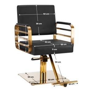 GABBIANO HAIRDRESSING CHAIR AVILA BLACK GOLD (140266)