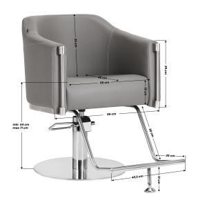 Gabbiano hairdressing chair Burgos grey (146707)