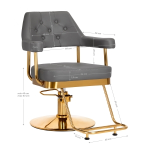 Gabbiano hairdressing chair Granda gold grey (146703)