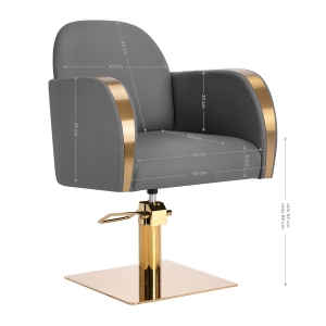 Gabbiano hairdressing chair Malaga gold grey (146705)
