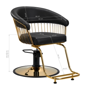 Gabbiano hairdressing chair Lille gold black (147324)