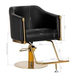 Hairdressing chair Burgos black gold   (148030)