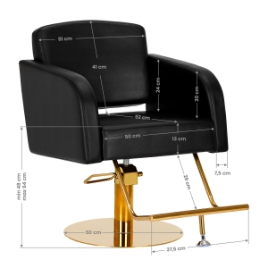 Hairdressing chair Gabbiano Turyn black gold (148034)