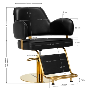Hairdressing chair Gabbiano Linz NQ Gold Black (148063)